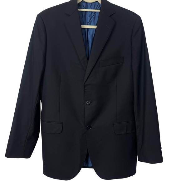 Brooks Brothers Fitzgerald Men Size 39R Blazer‎ Sport Coat Wool Navy Blue Black